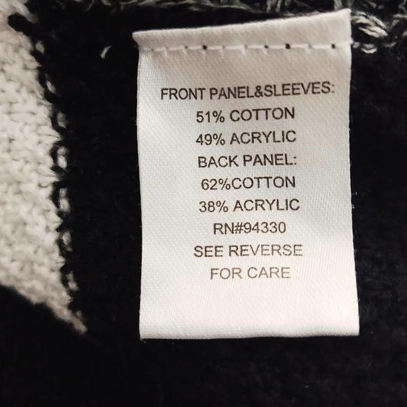 T/0 Stripe Knit Sweater Size Medium Gray and White - Picture 6 of 6